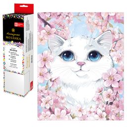 Алмазная мозаика арт. 62371 / 50 КОТИК В САКУРЕ, размер: 20*25 см,
