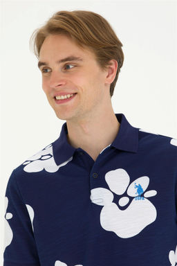 U. S. Polo Assn / Мужская темно-синяя футболка с воротником-поло - U.s. polo assn фото 2