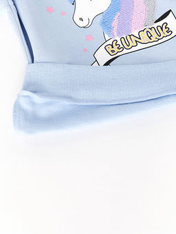 Bisiklet Yaka Bask?l? Uzun Kollu K?z ?ocuk Sweatshirt - Waikiki фото 3