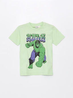 Bisiklet Yaka Hulk Bask?l? K?sa Kollu Erkek ?ocuk Ti??rt
