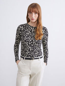 Bisiklet Yaka Desenli Bluz