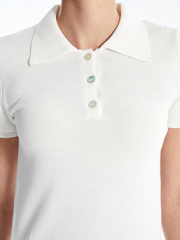 Polo Yaka D?z K?sa Kollu Triko Elbise