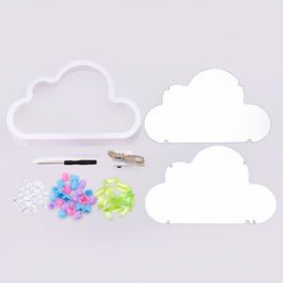 Набор для творчества-светильник "Облако" розовые/голубые тюльпаны, в пакете