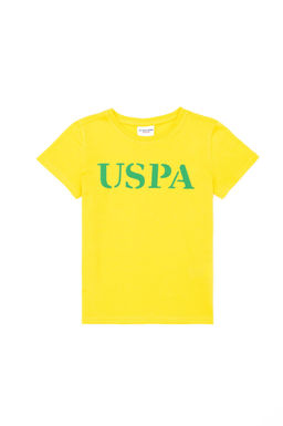 Детская желтая базовая футболка с круглым вырезом - U.s. polo assn фото 7