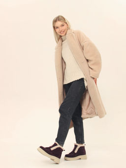 Ботинки 307.floridabe.Сливовая замша/шерсть