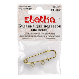 Zlatka Булавка для подвесок PO-035 3.5 см №01 под золото  фото 3