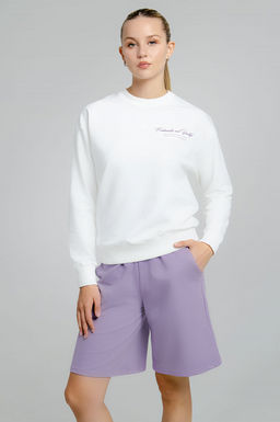 Арт. 5343 Костюм женский с шортами 42-50 (5 шт) Цвет:верх- белый, низ- кэмел - Калинка фото 3