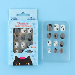 Детские накладные ногти Котик, 12 шт. - Выбражулька фото 2