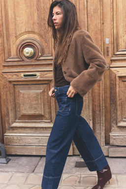 Z1975 WIDE-LEG HIGH-WAIST CROPPED JEANS - Zara фото 3