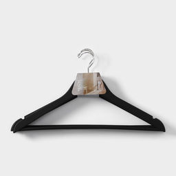 Плечики - вешалки для одежды LaDо́m Soft-Touch, 44.5×1.2×23 см, 3 шт., деревянные, с перекладиной, чёрные