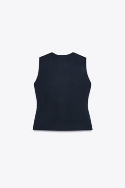 PLAIN KNIT WAISTCOAT TOP - Zara фото 22