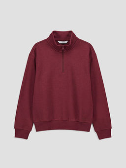 Dik Yaka K?z ?ocuk Sweatshirt