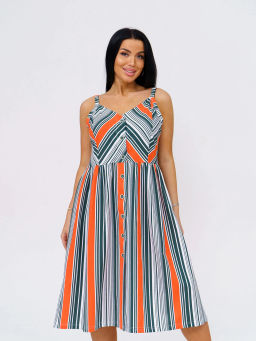 Сарафан женский, цвет зеленый оранжевый белый