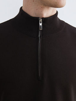 Fermuarl? Dik Yaka Erkek Triko Kazak