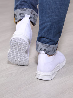 Белые слипоны текстильные женские