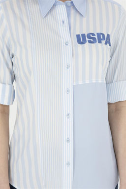 Женская голубая рубашка с длинным рукавом Неожиданная скидка в корзине - U.s. polo assn фото 6