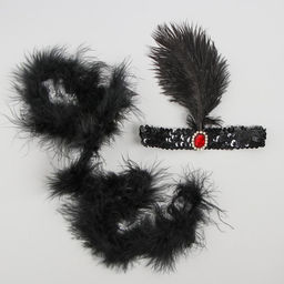 Карнавальный набор Gangster party, повязка на голову с пером, боа - Страна карнавалия фото 3