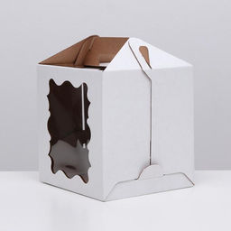 Цена за 2 шт. Коробка под торт, кондитерская упаковка, ПВХ окно, 20×20×22 см