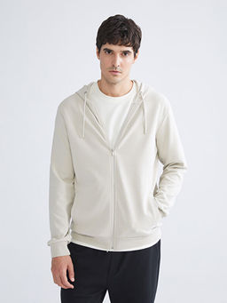 Kap??onlu Erkek Fermuarl? Sweatshirt