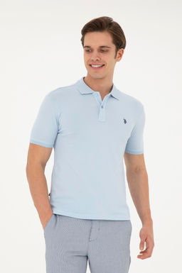 Мужская голубая базовая футболка - U.s. polo assn фото 3