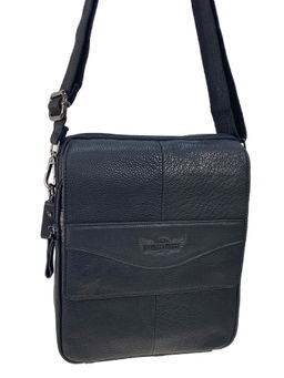 Сумка мужская из натуральной кожи, цвет черный