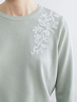 Bisiklet Yaka Ta?l? Kad?n Triko Kazak