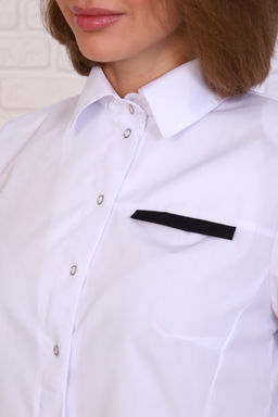 Халат женский 196 ТС. Цвет: белый и черный - Стильб фото 6