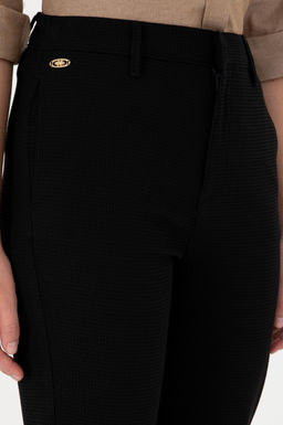 Kad_n Siyah Carrot Hight Waist Fit Kanvas Pantolon