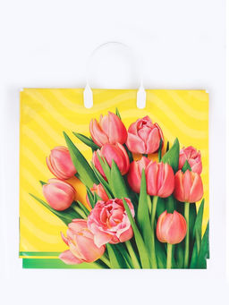 Цена за 10 шт. Пакет подарочный «Муза», полиэтиленовый с пластиковой ручкой, 37×34 см, 80 мкм