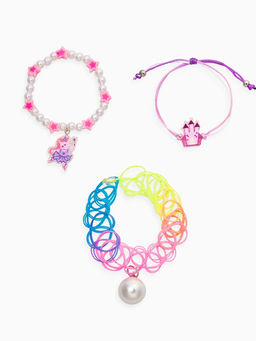 Набор детских браслетов «Выбражулька. Замок и Единорог», 3 шт. силиконовый, разноцветный