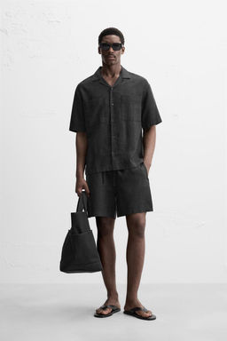 100% LINEN BERMUDA SHORTS