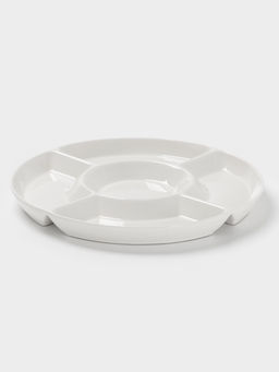 Менажница Доляна White Label, 5 секций, d=30 см, фарфор, белая  фото 2