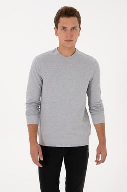 Erkek Gri Melanj Sweatshirt