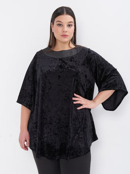 Блузка из бархата TU03611BLK01