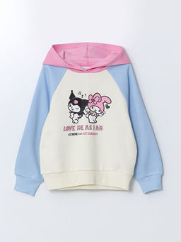 Kap??onlu Kuromi Bask?l? K?z ?ocuk Sweatshirt