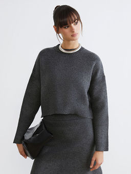 Bisiklet Yaka Oversize Kad?n Triko Kazak