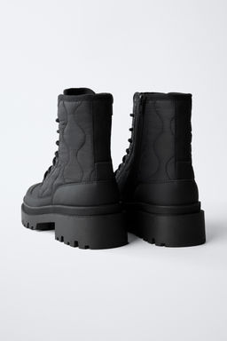 QUILTED LACE-UP ANKLE BOOTS - Zara фото 6