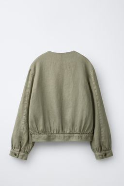 CAZADORA 100% LINO / Khaki - Zara фото 2