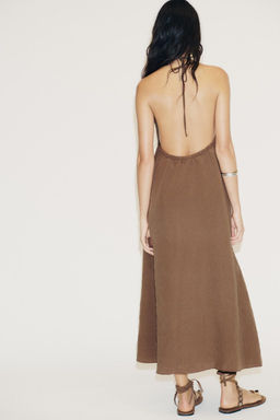 FLOWING OPEN BACK HALTERNECK DRESS - Zara фото 5