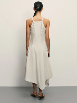 Приталенное платье изо льна и хлопка / Zarina  фото 5