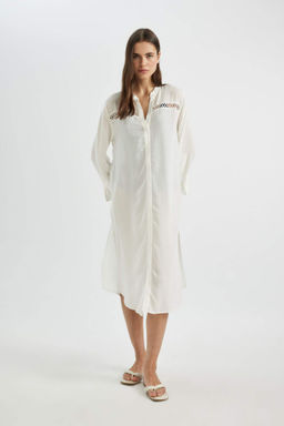Fall in Love Regular Fit Bask?l? Plaj Elbisesi - Defacto фото 2