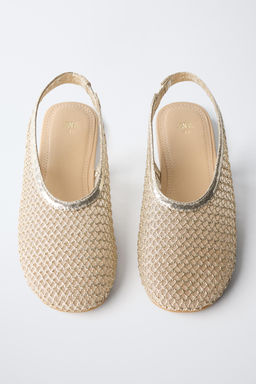 GOLD SLINGBACK BALLET FLATS - Zara фото 4