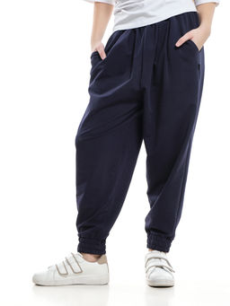 Брюки для девочки со складками 22-7690 синий