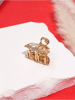 Цена за 6 шт. Крабик для волос «Лола», бабочка, 2.5 см, золото