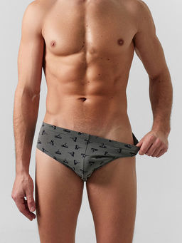 Цена за 2 штуки! Трусы плавки мужские серые с принтом - Mark formelle фото 3