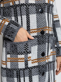 Кардиган В 1579/черн-горчич