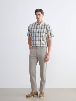 Regular Fit K?sa Kollu Ekose Erkek G?mlek