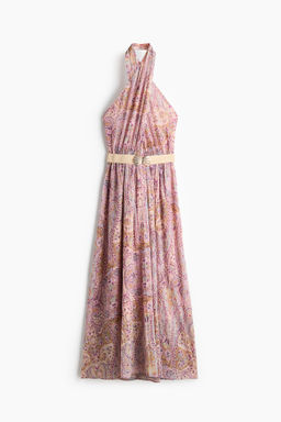 Vestido halter con cintur?n