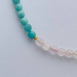Колье из Амазонита и Розового кварца