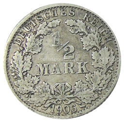 1/2 марки 1906 года F Германия